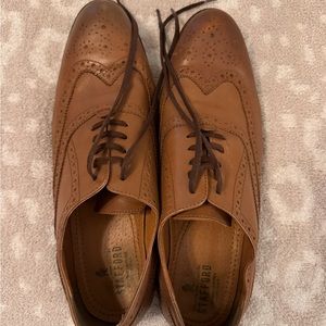 Stafford Brown Leather Oxford Shoes with Classic Design